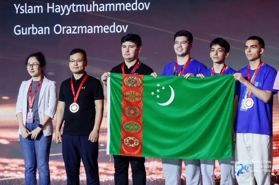 Студенты из Туркменистана заняли 3-е место на конкурсе «Huawei ICT Competition 2025-2026 Global Final»